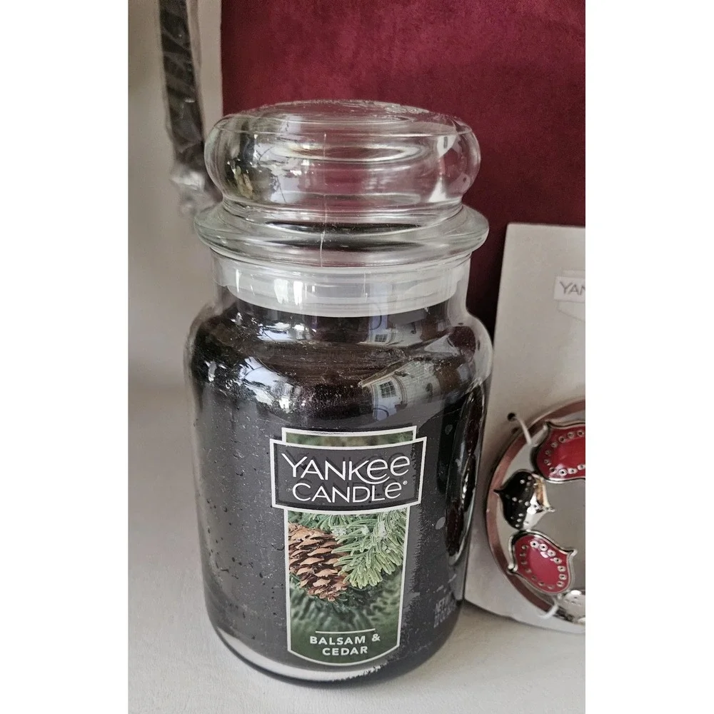 Yankee Candle BALSAM & CEDAR Christmas Set Tealight/ Sphere Illumina Lid